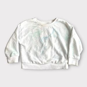 Gap - White Sweater with blue swirl Designs